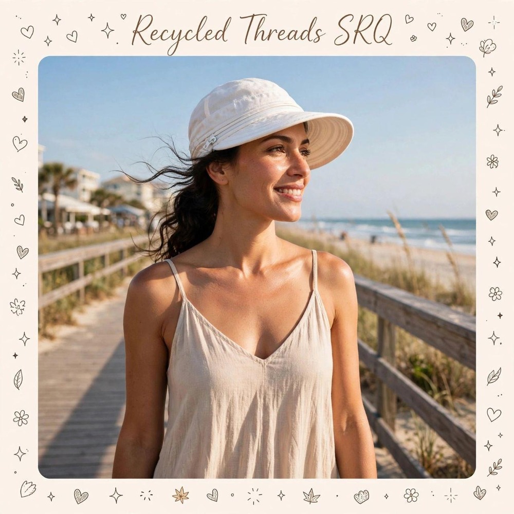 Charter Club White 2-in-1 Zip Off Sun Hat Convertible Visor Bow Back Cotton